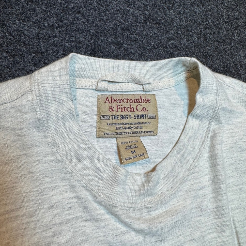 Vintage Abercrombie & Fitch The Big T-Shirt Grey Volleyball Graphic Mens M L